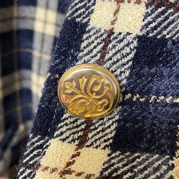 BASLER Shirt Jacket Size 8 S/M Yellow Gray Black Plaid Blazer - Picture 11 of 11